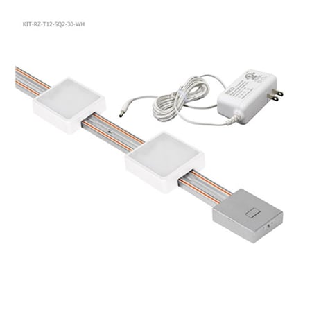 Jesco 12 in. Dimmable White Radianz Track KIT-RZ-T12-SQ2-30-WH